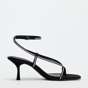 ZARA RHINESTONE HEELED SANDALS